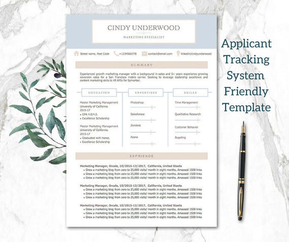 professional resume template word creative resume templates etsy modern ats resume format