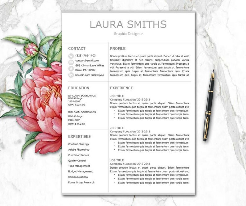 Professional Resume Template Msword Pages Resume Templates Mac Pc Lebenslauf Vorlagen 1 3 Pages Cv Template Cover Letter References