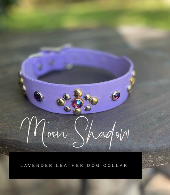 Boho lavender dog collar, berry leather dog collar, rhinestone bling, Doberman girly collar-floral hippie dog collar, female dog collar