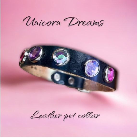 1/2 inch fancy cat collar dog collar with pink bling and lavender jewels for small dog, cat collar with bling-pretty puppy collar w/bling