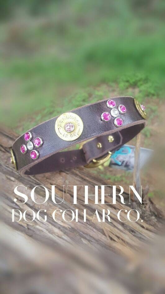 Leather Dog Collar12 Gauge Shot Gun Dog Collar Hunting Dog Etsy Hong