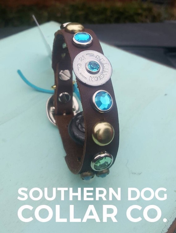 3/4 inch wide boho brown leather dog collar boho puppy collar, xs dog collar, 1 inch wide hunting dog collar-handsome dog collar