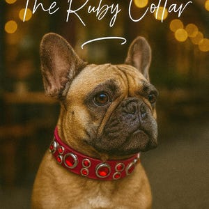 Customized Ruby Red Leather Dog Collar, Red Rhinestone Bling, designer girly  Collar necklace