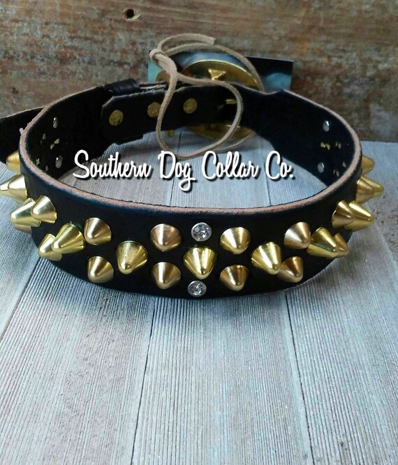 wide black dog collar leather  studded, dog collar leather studs - bully breed collar-spiked dog collar-dog collar for XXL Dog