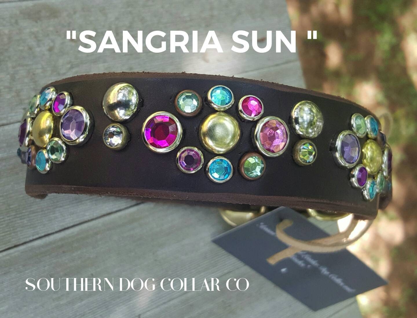 Dog Collar Companies
 Sangria Sun leather dog collar custom leather dog collar handmade