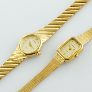 Vintage Women&#39;s Accurist Watch, Sekonda gold colored womens Watch, Thin ladies cocktail wristwatches, Gift for her, vintage gold wrist watch