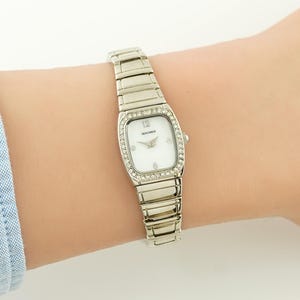 Sekonda women&#39;s Watch in Original box, Vintage Quartz watch, Gift for her, silver tone wristwatch, silver tone dial, classic elegance watch