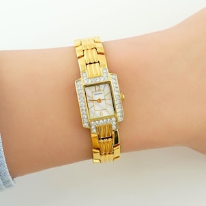 Sekonda vintage dameshorloge in originele doos, quartz dames goudkleurig polshorloge, cadeau voor haar, vintage gouden horloge, dameshorloge