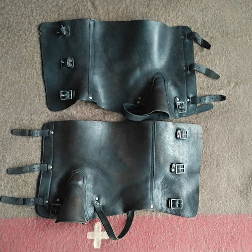 SWISS ARMY GAITERS Swiss Military Gaiters Black Leather Etsy