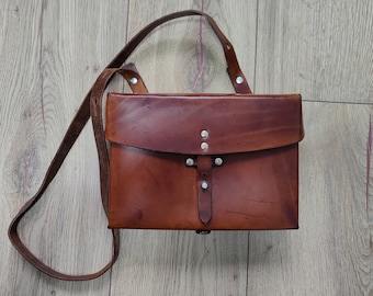 sac à bandoulière vintage armée suisse 1979, sac militaire suisse, sac pour homme en cuir marron, sac pour femme, sac unisexe, sac crossover pour homme, sac messager