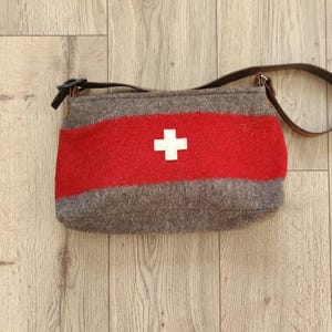 Vintage original Karlen Swiss Blanket Bag, vintage Karlen Torbel Swiss woolen women Bag, wool Bag with zipper and inner pocket, hand bag