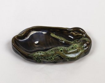 Art Nouveau Naked Woman Figurine, Mermaid Table Decor, Ashtray with Naked Woman, Ring Dish with Mermaid Figurine, Collectible Trinket Dish