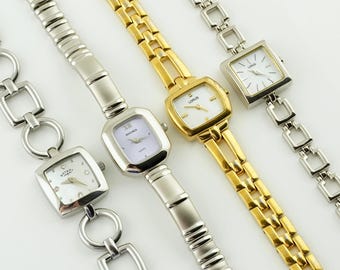 Reloj de pulsera vintage Rotary para mujer, modelo Cocktail, Sekonda, Lorus, color plata.