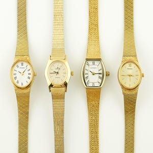Vintage Women's Lorus Watch, Pulsar gold colored womens Watch, Roman Numerals watch, Ladies cocktail wristwatches, Gift for her