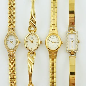 Vintage Women's Rotary Watch, Citizen thin gold colored womens Watch, Oval ladies watch, Thin ladies cocktail wristwatches, Gift for her