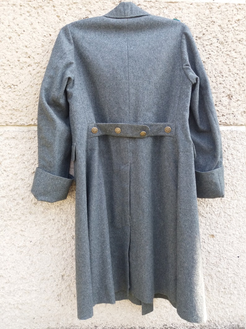 Authentic vintage Swiss Wool Military Coat Greatcoat 1942s Vintage clothing Swiss Army Coat Overcoat Double Breasted Cross Buttons