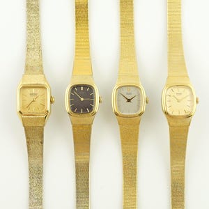 Vintage Women's Seiko Watch, Square gold tone womens Watch, Ladies cocktail wristwatches, Gift for her, décor gold watch, gift for wife