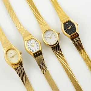 Vintage Women's Lorus Waterproof Watch, Sekonda gold colored womens Watch, Ladies cocktail wristwatches, Gift for her, vintage gold watch