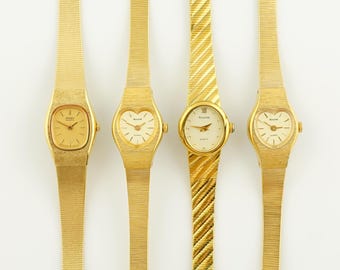 Seiko Exceline ゴールド メッシュ時計 SEIKO Exceline ゴールドトーンメタルレディースウォッチ