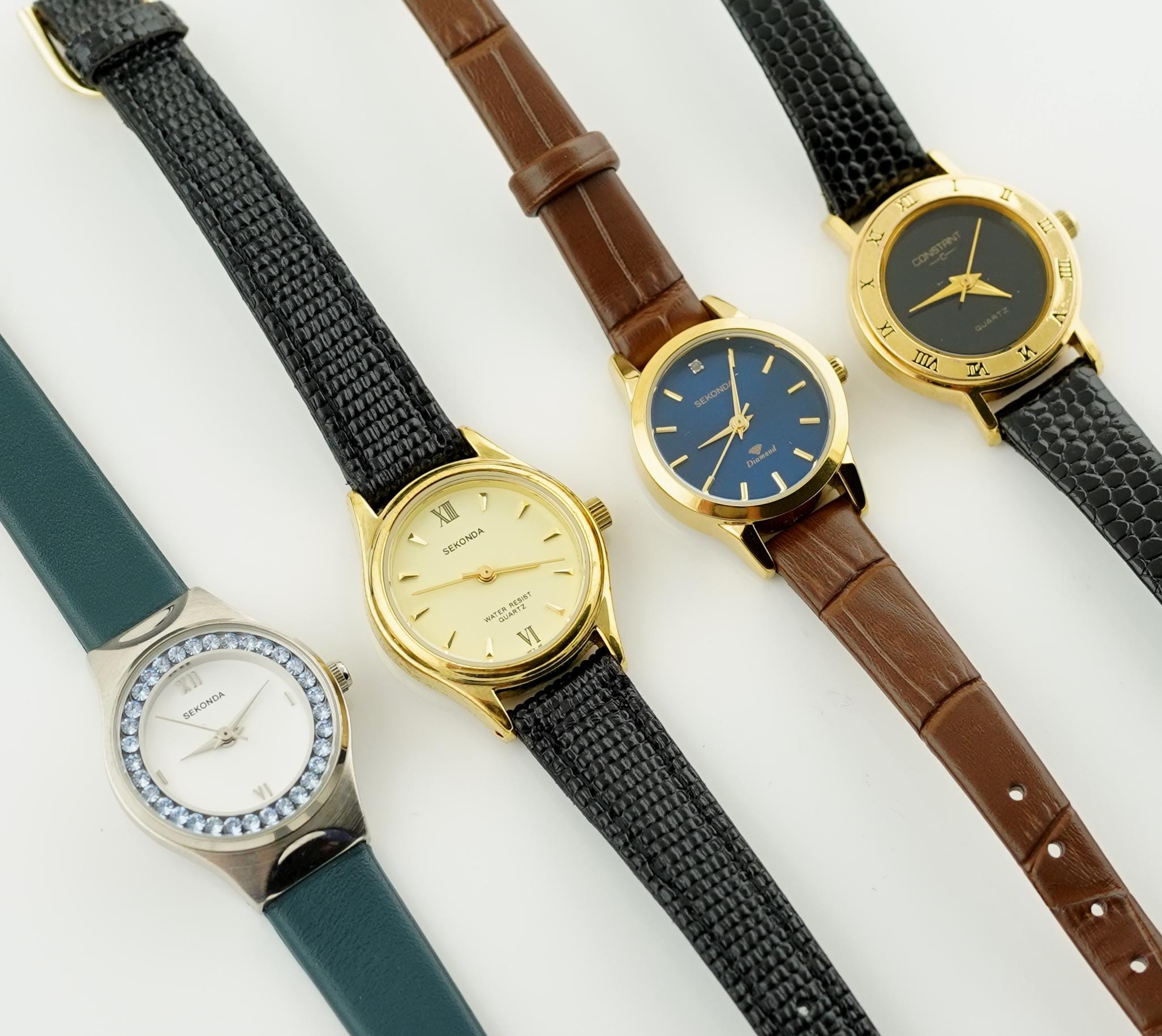 SEKONDA Orologio al quarzo da uomo con quadrante analogico grigio e cinturino in pelle marrone 3882.27