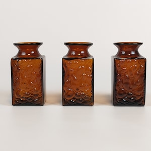 Vintage Amber Glass Vase, Brown Glass Flower Vase, Collectible bottle, Vintage Home Décor, Antique glass bottle, home decor art deco