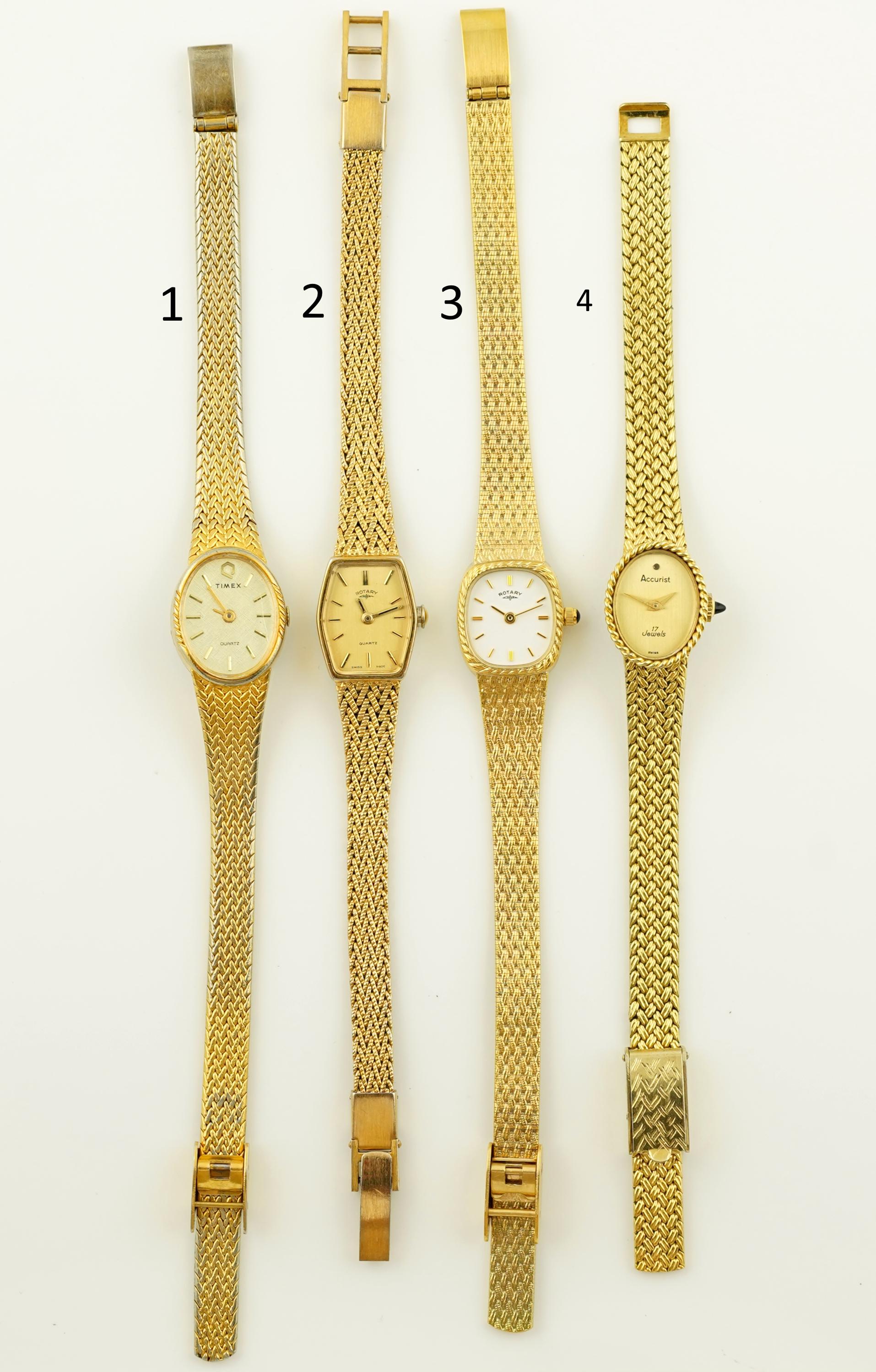 Timex women\'s watch. Small hexagon gold face. Gold band Timex women main image 2