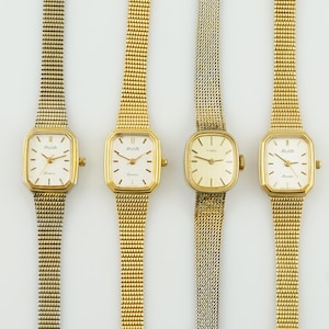Vintage Women&#39;s Avia Watch, Timex gold colored womens wrist watch, Thin ladies cocktail wristwatches, Gift for her, vintage gold watch