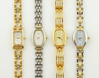 Vintage Seiko Quartz Women's Wrist Watch Gold Tone 2E20 6249 Japan