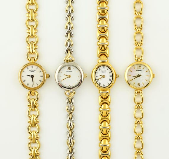 Vintage Women's Rotary Watch, Thin Oval Pulsar Gold Womens Watch