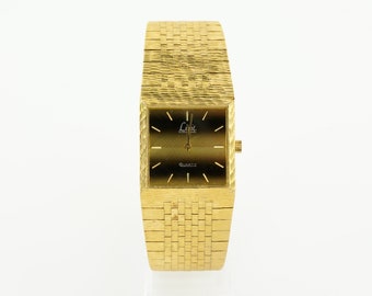 montre Limit vintage pour femmes, montre dorée, montre-bracelet carrée large, montre à quartz, cadeau pour elle