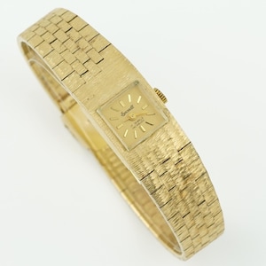 Vintage Ingersoll Damen Mechanische Uhr Gold Ton Integriertes Armband 17 Juwelen 1970er Jahre