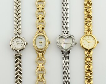 Vintage dames Sekonda horloge, accurist goudkleurig dameshorloge, dunne dames cocktailpolshorloges, cadeau voor haar