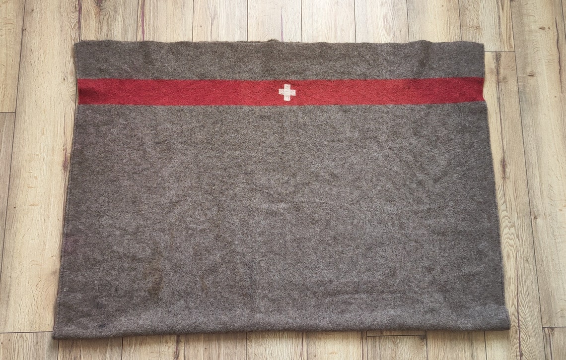 Vintage Swiss Army Wool Blanket Warehouse Swiss Military Etsy