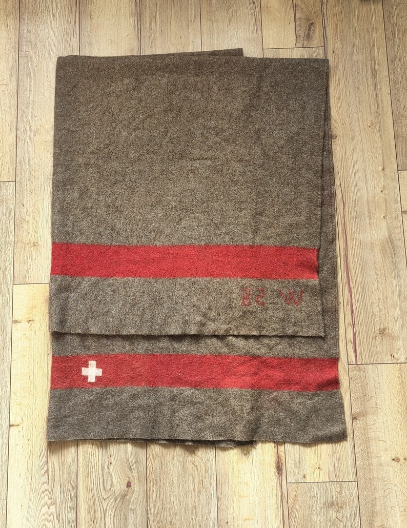 Vintage Swiss Army Wool Blanket Warehouse Swiss Military Etsy