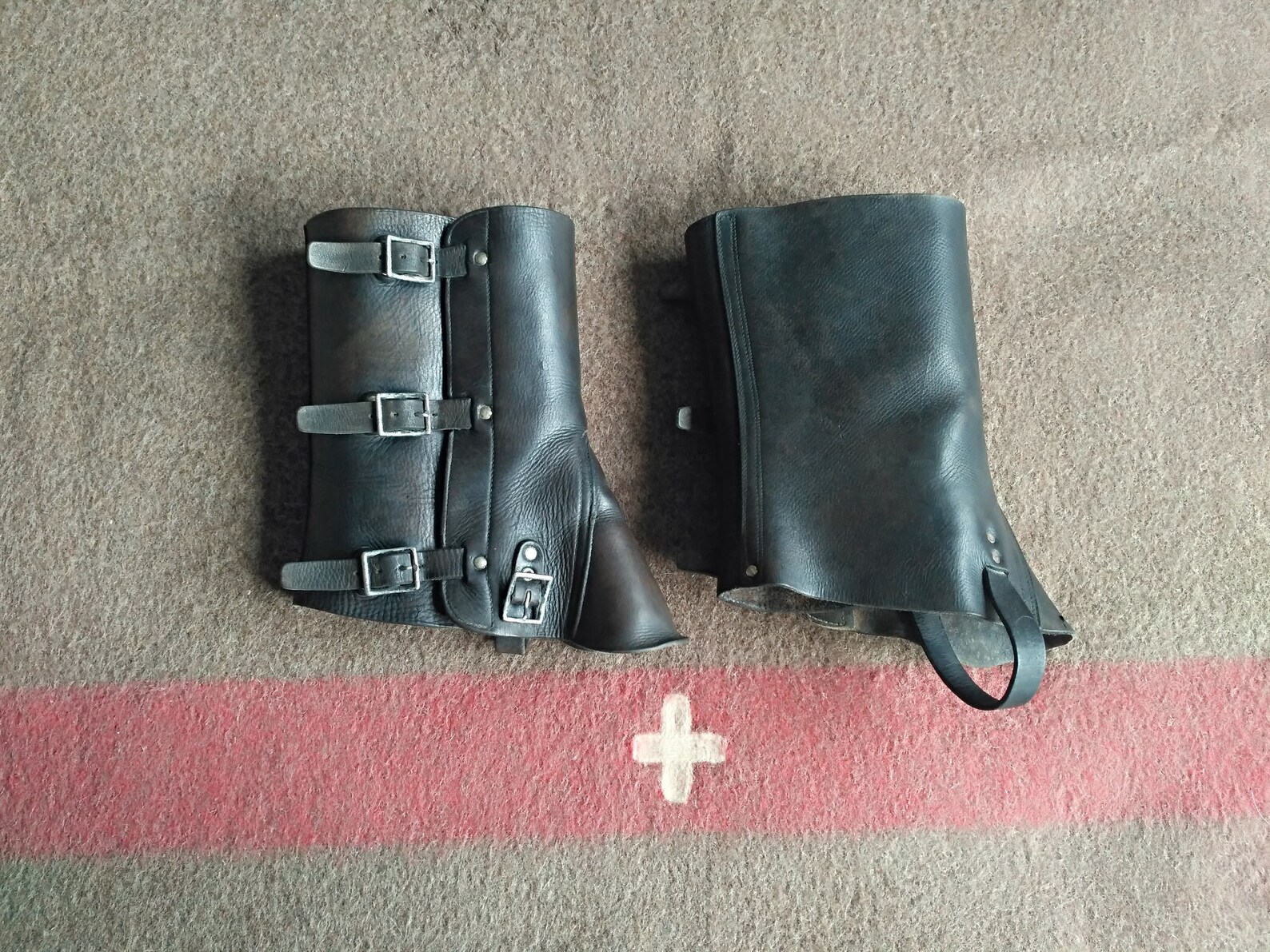 SWISS ARMY GAITERS Swiss Military Gaiters Black Leather Etsy