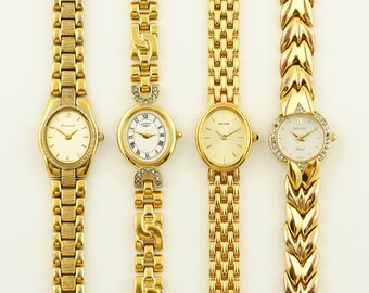 Vintage Pulsar by Seiko Gold Tone Bangle Bracelet Watch New Battery Dainty Elegant pulsar by seiko - Gem main image 2
