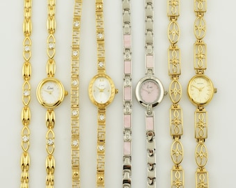 Vintage Women&#39;s Limit Watch, Sekonda gold colored womens Watch, Watch in original box, Thin ladies cocktail wristwatches, Gift for her