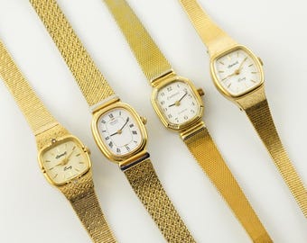 Seiko Exceline ゴールド メッシュ時計 SEIKO Exceline ゴールドトーンメタルレディースウォッチ
