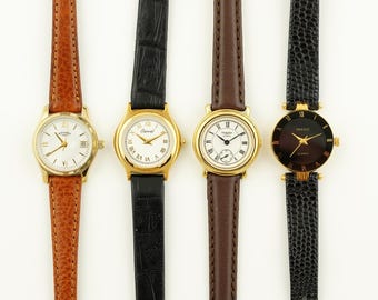Vintage Womens Imado Watch, Rotary leather strap mans wristwatch, Quartz Watch, Roman Numerals