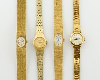 Reloj Seiko vintage para mujer, reloj de mujer de color dorado Accurist, reloj mecánico de 17 joyas incabloc en tono dorado, regalo para ella