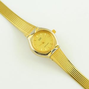Vintage Citizen dames goudkleurig dameshorloge, ronde kast, roestvrijstalen armband, waterbestendig, cadeau voor haar, vintage Citizen-polshorloge