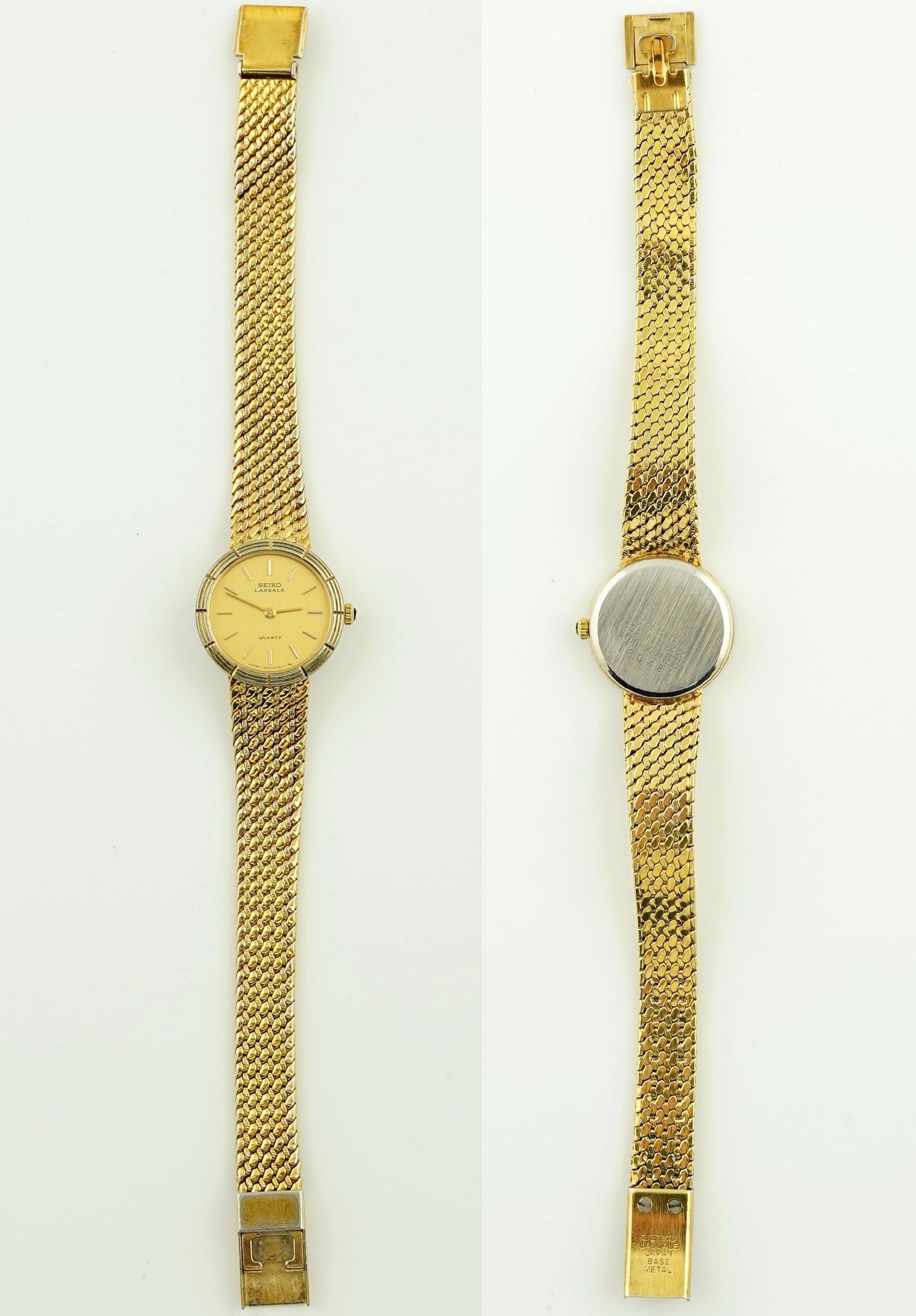 Rare Seiko Lassale Gold Watch, Vintage Womens Elegant Retro Design