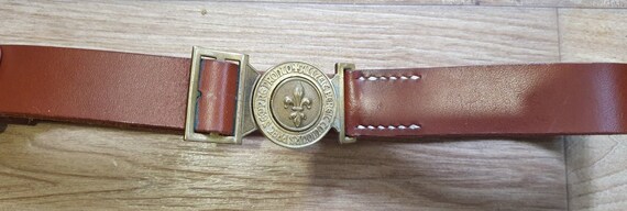 Original scout brown leather belt, vintage Swiss s