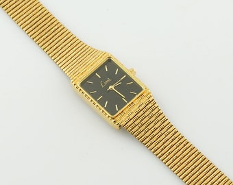 Vintage Women's Limit watch, Gold tone watch, wide square wristwatch, Quartz watch, gift for her