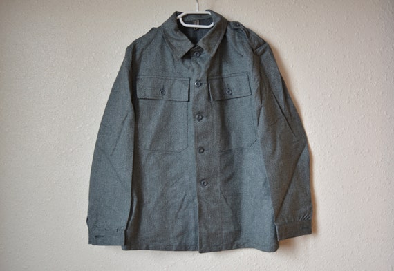 Unused Swiss army gray denim jacket, Vintage clot… - image 1