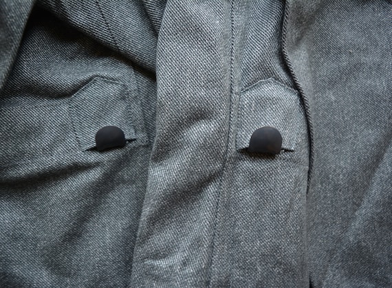 Unused Swiss army gray denim jacket, Vintage clot… - image 8