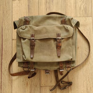 Rare Swiss army Backpack 1939s, Shoulder Bag, Mens Hipster Rucksack, vintage Swiss Military Canvas camping Bag, Swiss Army Backpack