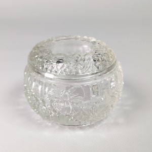 Vintage Bohemian Czech clear Glass Art Deco Jewelry Box by Hoffmann and Schlevogt, Collectible Trinket Box, vintage home decor Trinket Box
