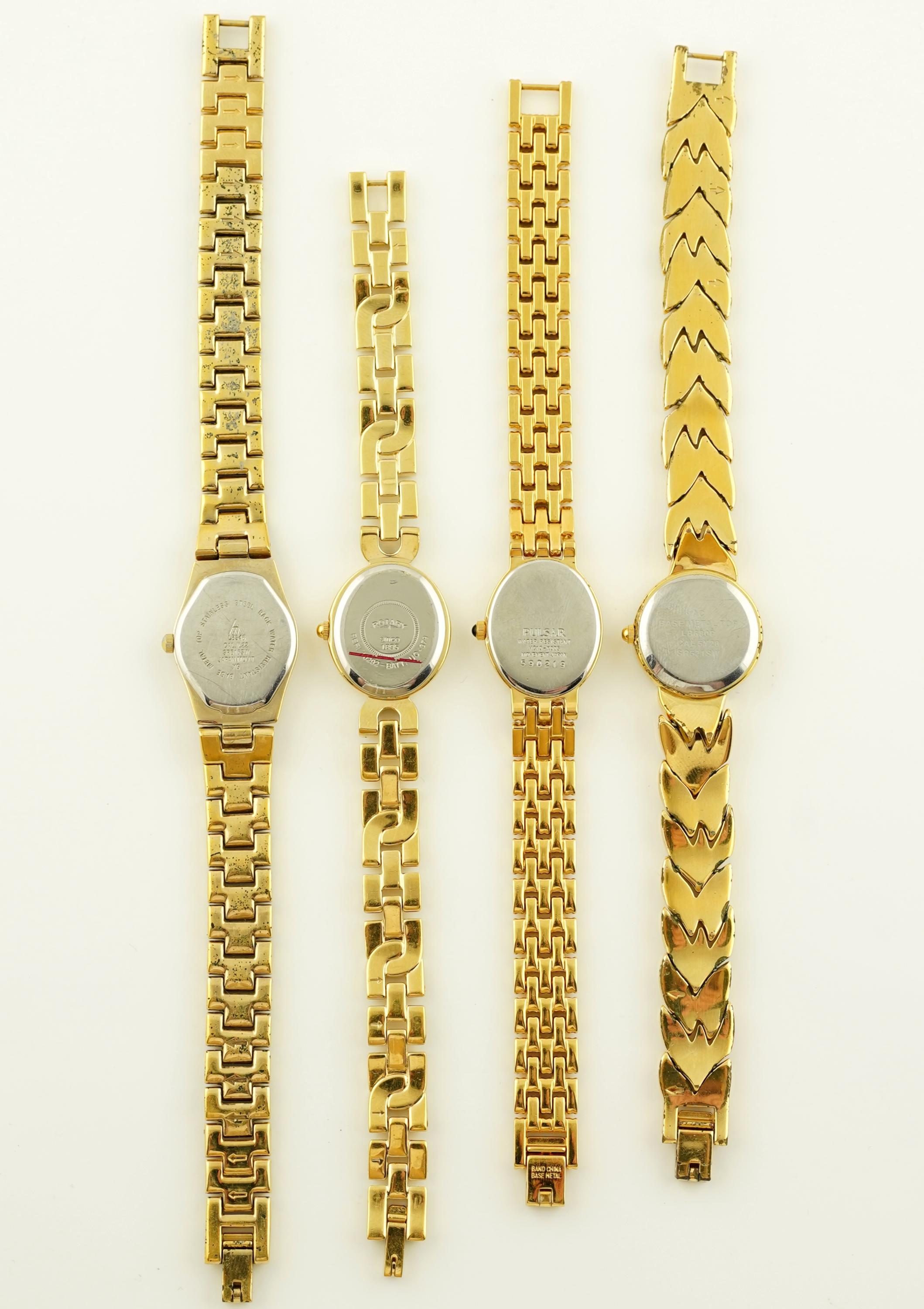 Vintage Pulsar Gold Watch, Womens Rotary Oval Wristwatch  display picture 2