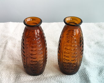 Vintage Amber Glass Vase, Brown Glass Flower Vase, Collectible bottle, Vintage Home Decor, Antique glass bottle, home decor, vintage glass